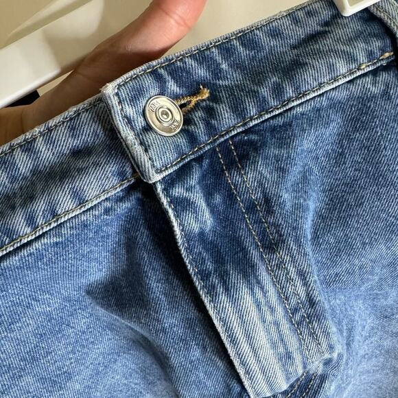 Zara Ripped denim Mini Skirt blue women size Large - Picture 7 of 10